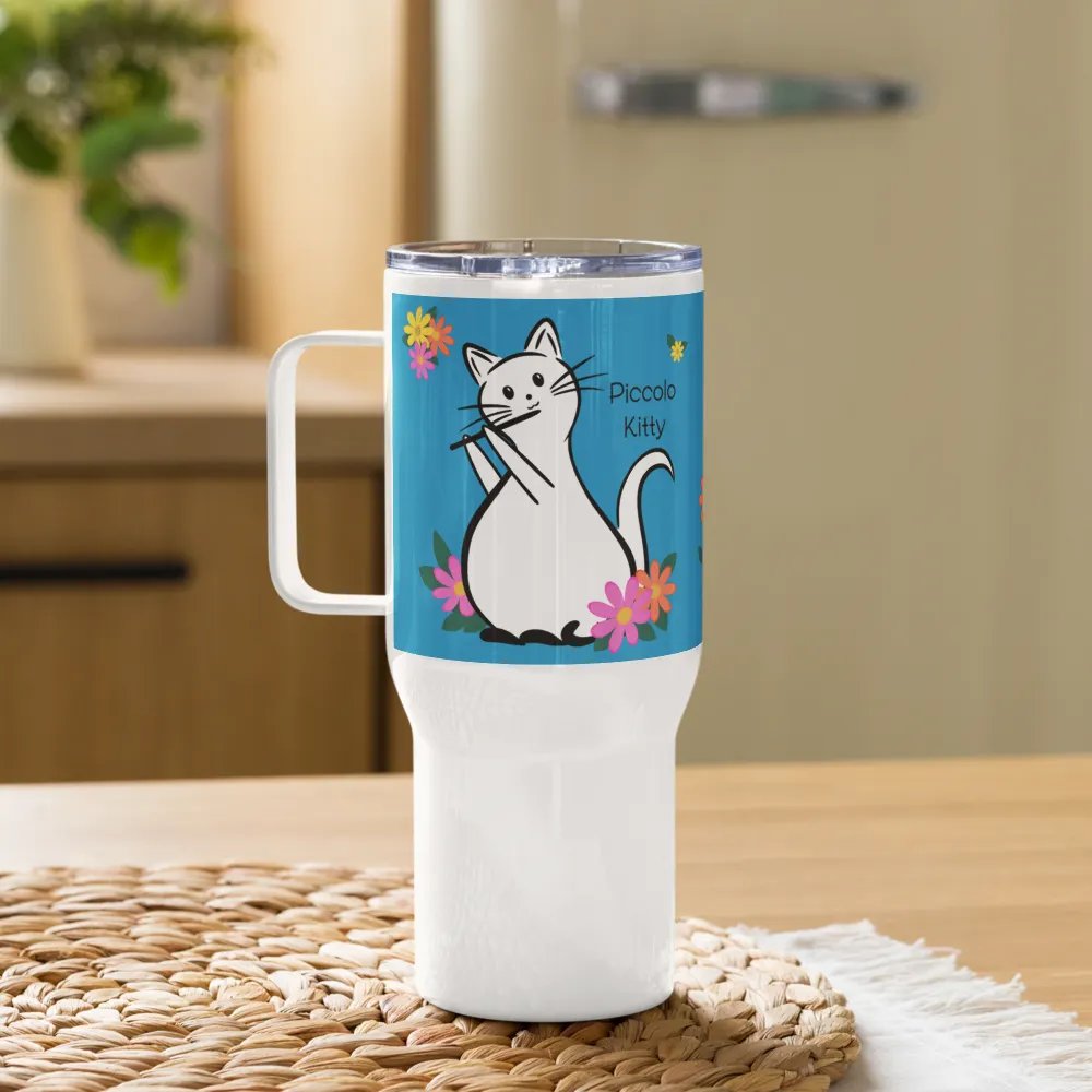 Flute Kitty Travel Mug w handle - Piccolo product image (10)
