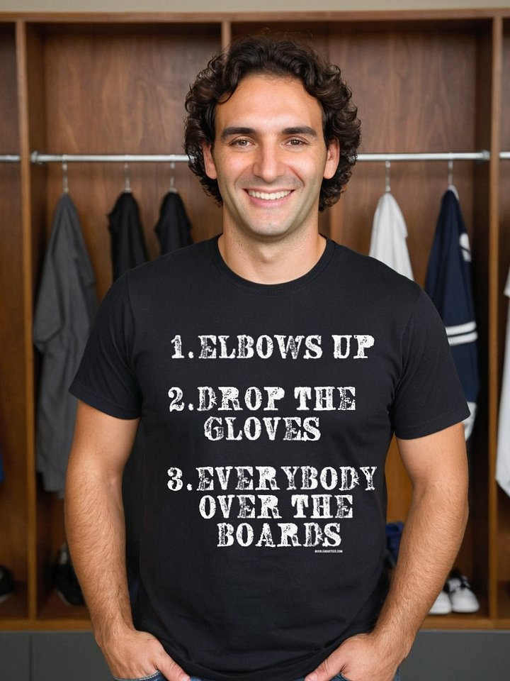 Funny Hockey T-Shirt - Everybody Over the Boards - Beer League Hockey Shirt for Men - Gift for Hockey Players Who Don't Back Down from Anyone product image (2)