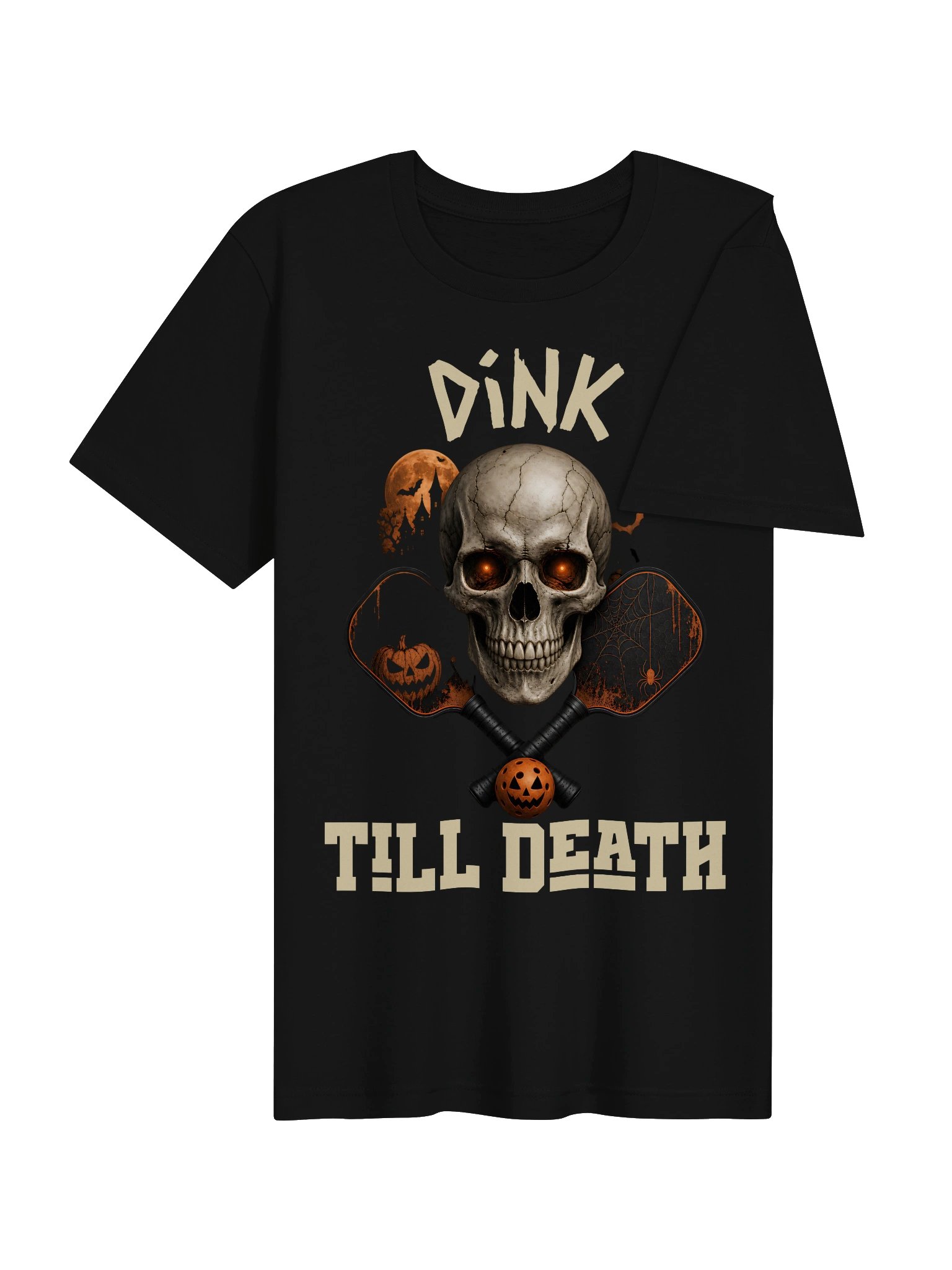 Dink Till Death Halloween Pickleball Shirt | Skull Skeleton Graphic Tee product image (5)