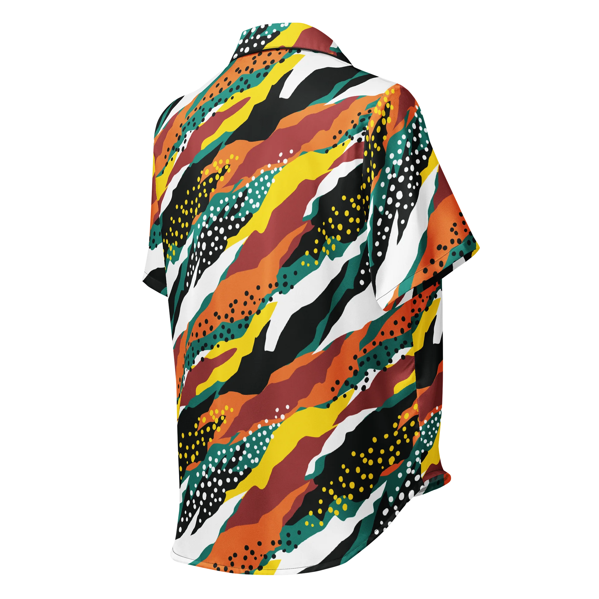 Terracotta & Teal Abstract Safari Pattern | Vibrant All-Over Print Women's Short Sleeve Pajama Top product image (3)