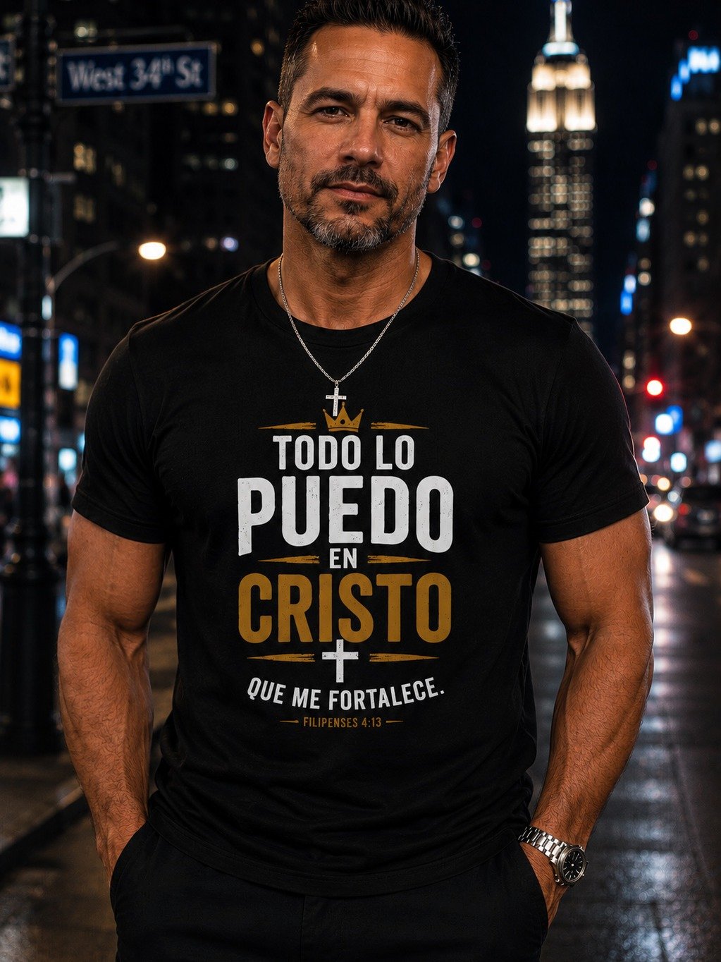 Todo Lo Puedo en Cristo – Filipenses 4:13 | Camiseta Cristiana para Hombre y Mujer product image (2)