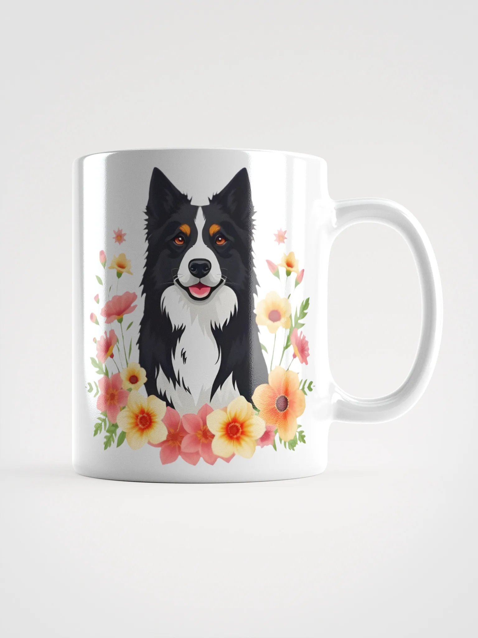 Floral Border Collie Mug product image (1)