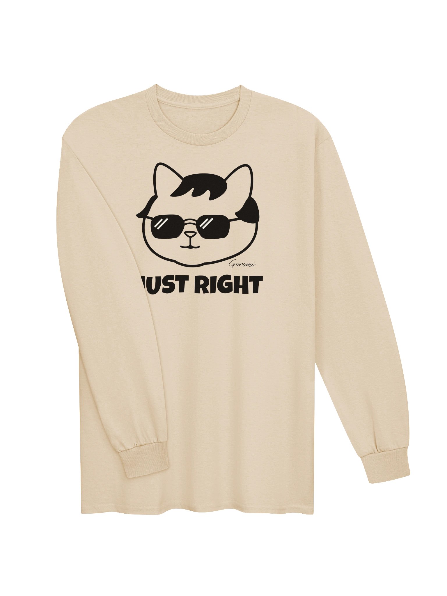 Goromi the Cat (JUST RIGHT) - Unisex Adult Long Sleeve T-shirt product image (2)