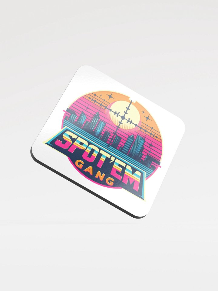 #SPOTEMGANG Retro Sunset City Glossed Coaster product image (1)