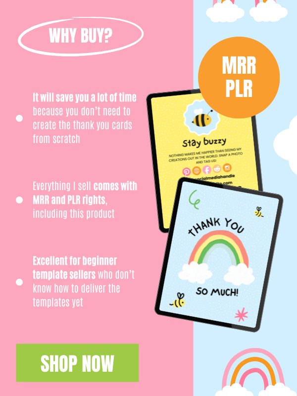PLR/MRR Garden Thank You Card Templates product image (7)