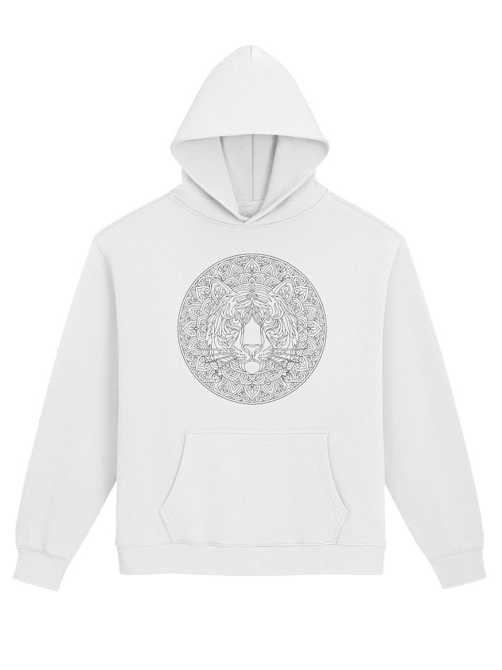 Flowstate Tiger-Rabbit Mandala Landscape // Colouring page Line art Oversized Hoodie product image (1)