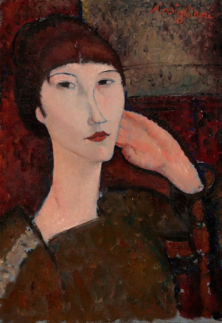Vintage Art Download - Amedeo Modigliani, Adrienne (Woman with Bangs) product image (1)