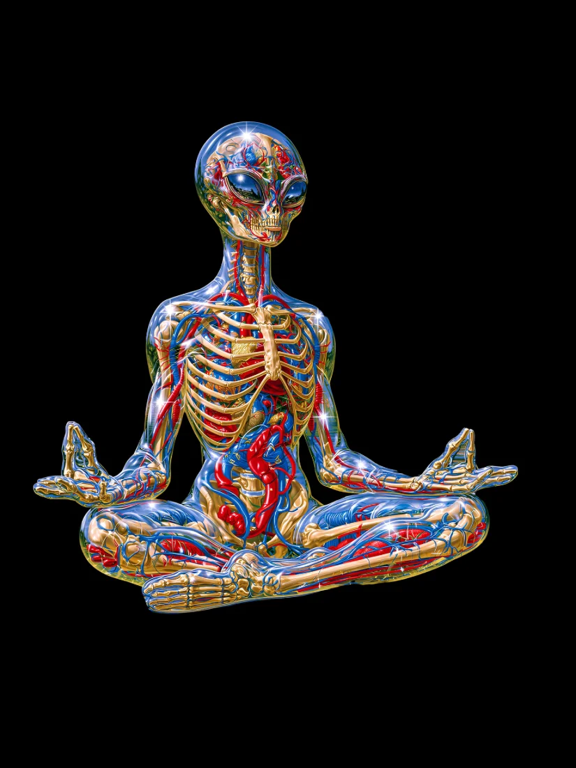 Alien Meditation Sticker product image (2)