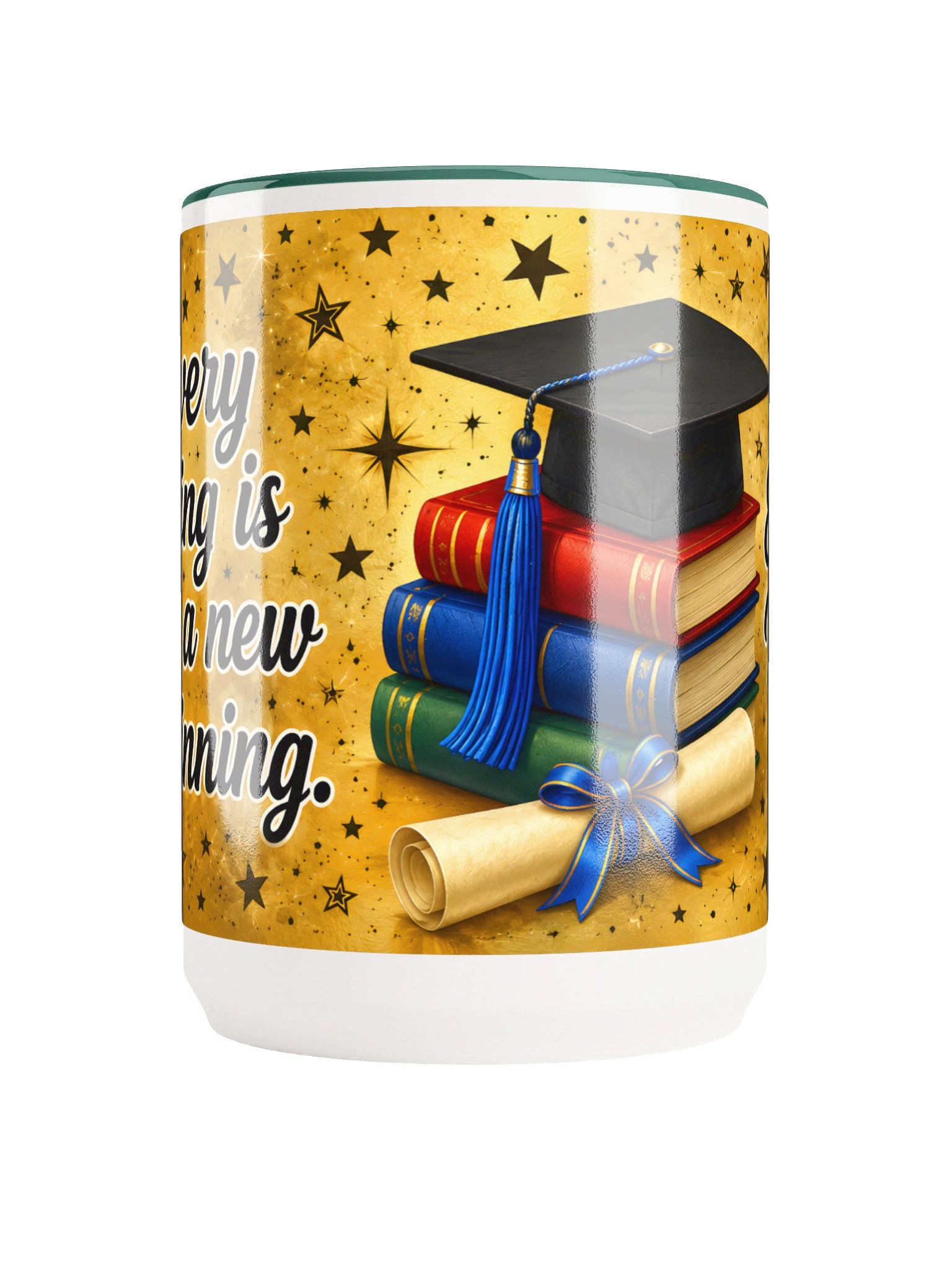 "Closed Every Chapter Now Starting a New Book" Graduation Mug — Gold Wrap product image (15)