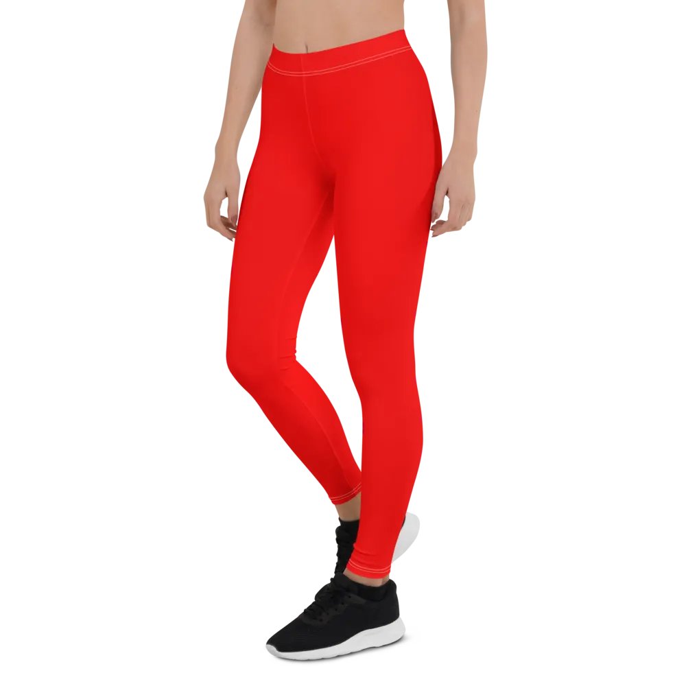 Plain Color Red Leggings product image (3)