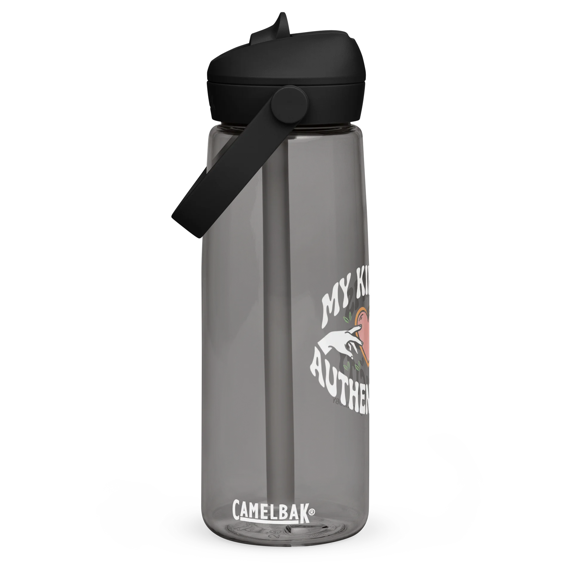 “My Kink Is Authenticity” Charcoal Flip Straw Water Bottle product image (1)