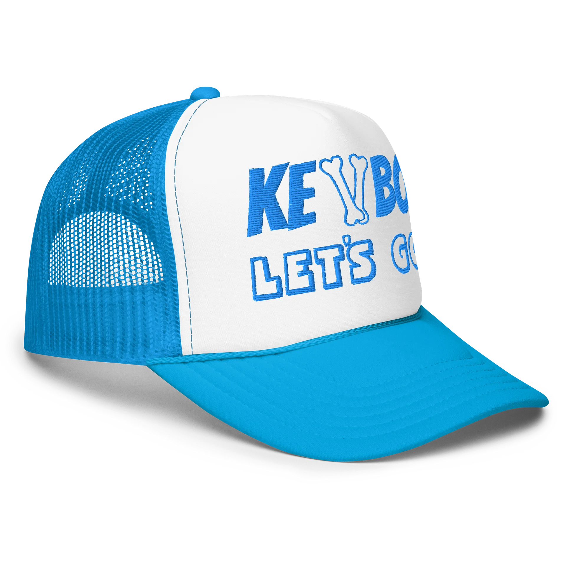 KEVBO "Let’s Go" Blue + White FOAM Trucker Snapback Hat product image (3)