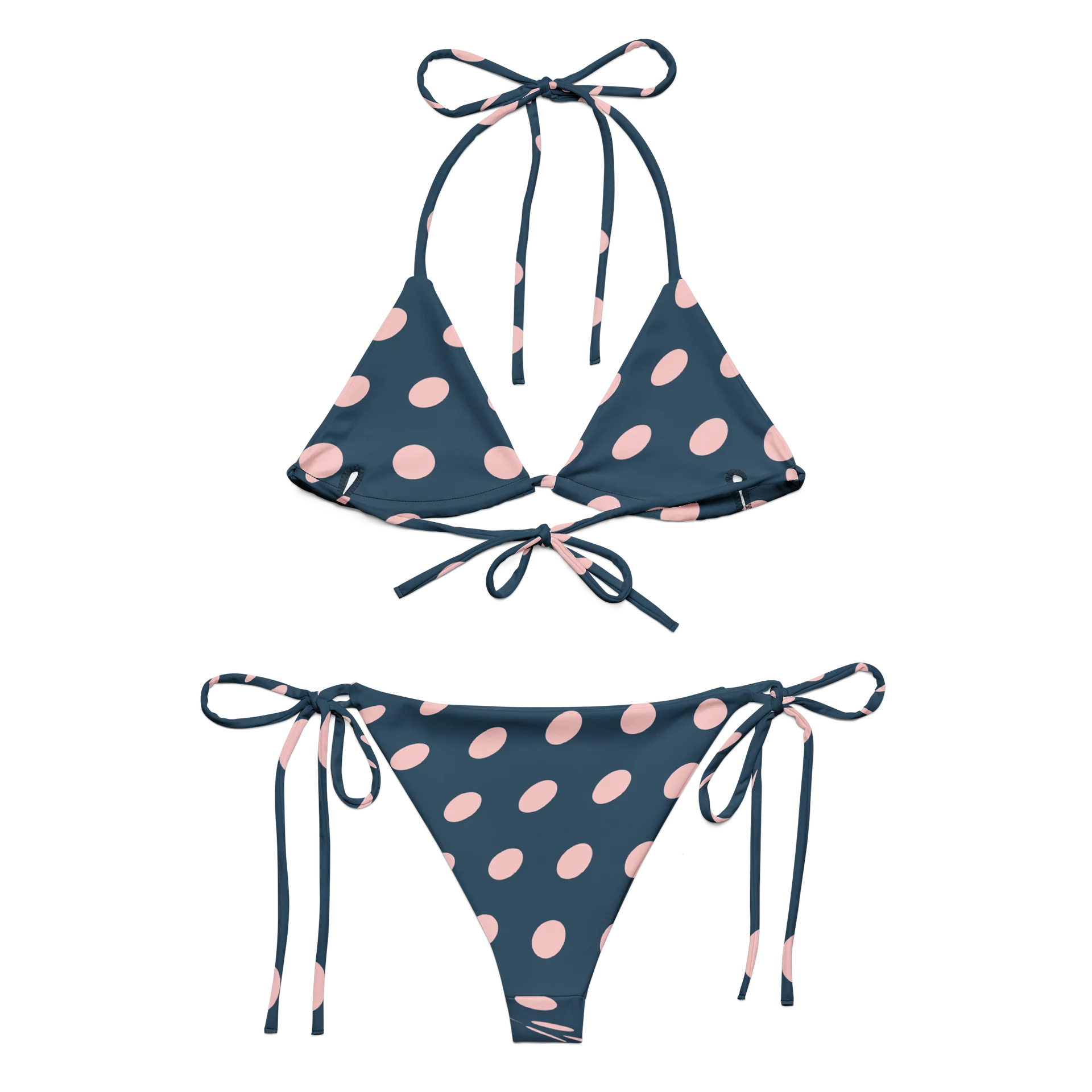 Pink Swirl Dot String Bikini product image (2)