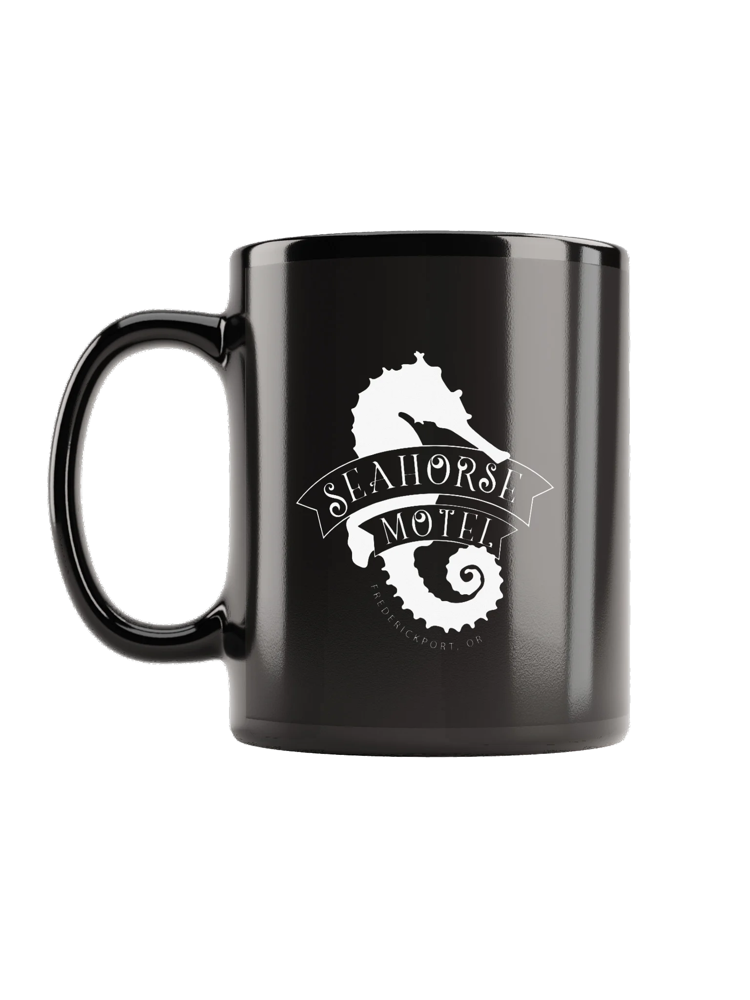 Seahorse Motel Black Coffee Mug product image (2)