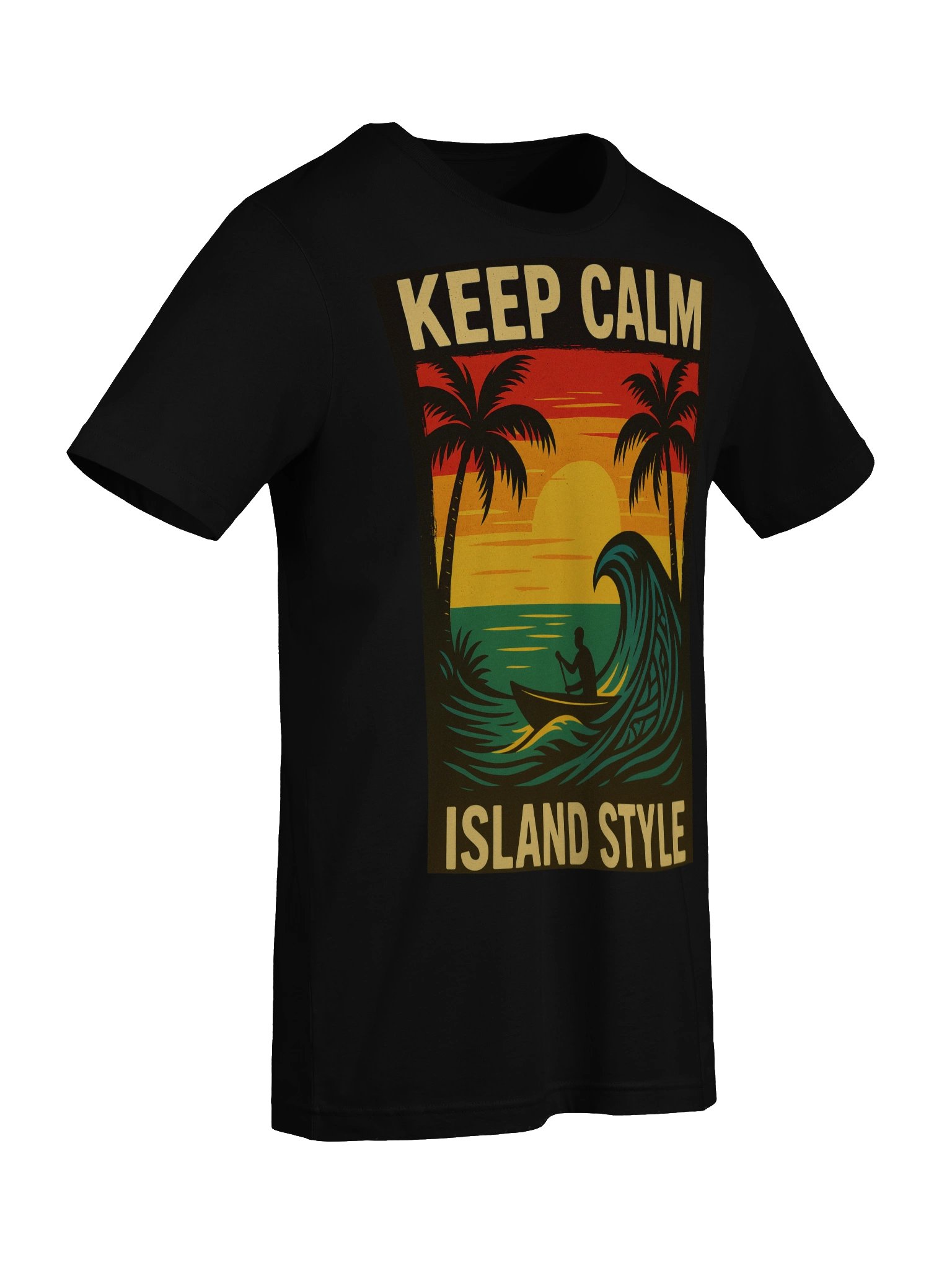 Keep Calm Island Style Hoodie – Tropical Sunset Ocean Wave | Island Life Graphic Hoodie product image (9)