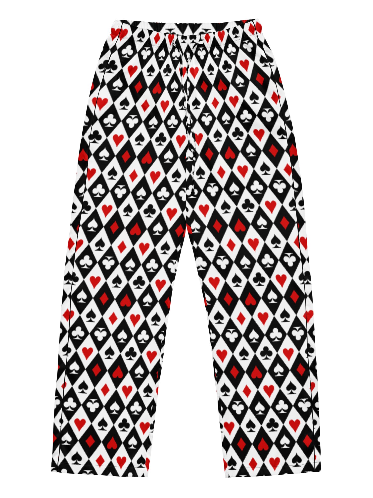 Retro Playing Card Suits Argyle All-Over Print Pajama Pants product image (1)