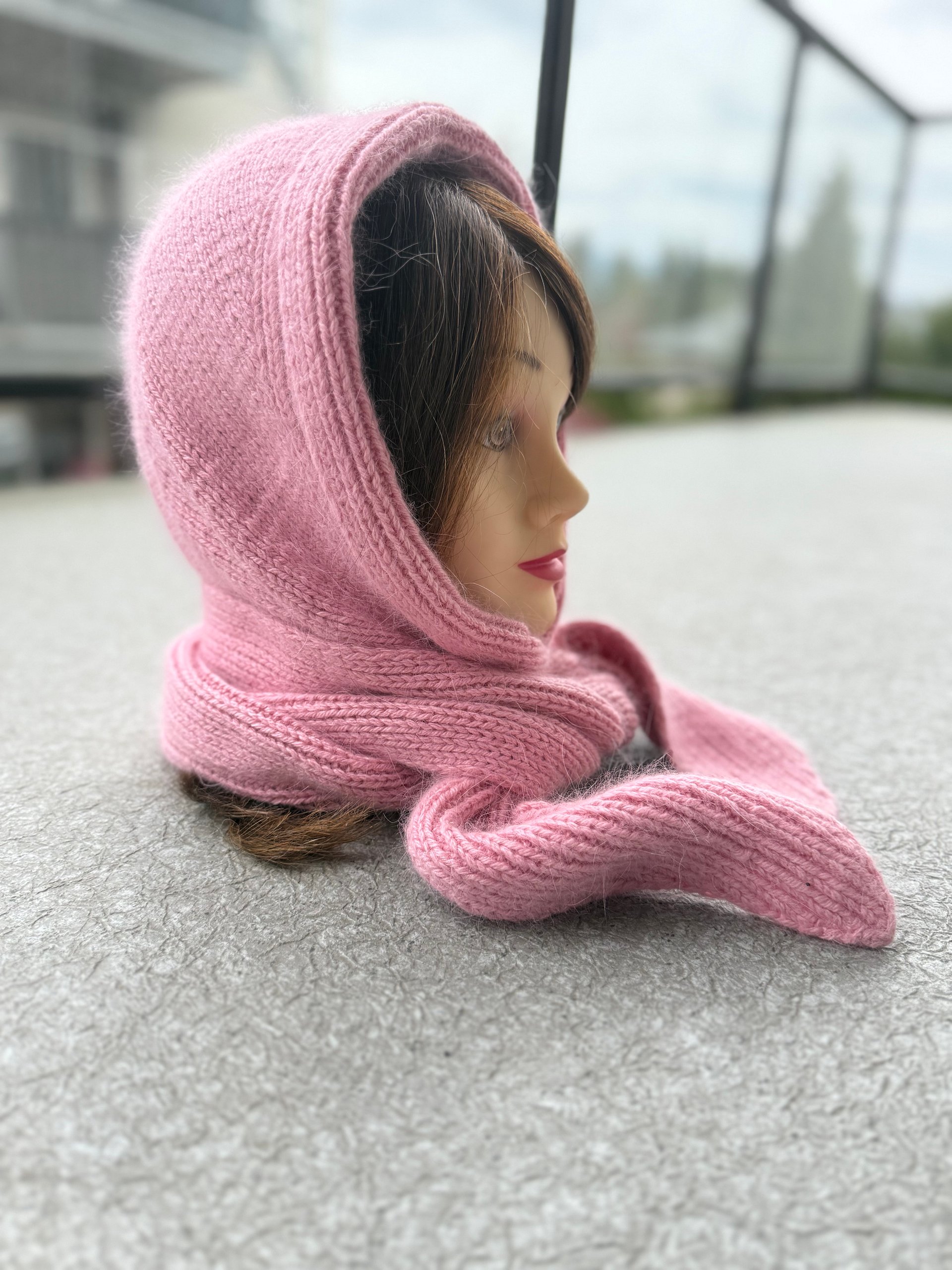 Knit Hat-Hood with Ties Pattern product image (10)