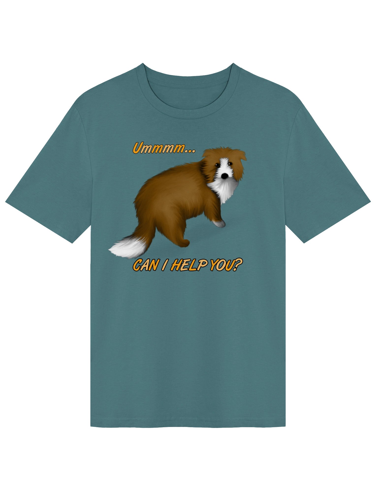 Dog "Ummm... Can I Help You?" T-Shirt. Unisex Stanley/Stella Organic Ribbed Neck T-Shirt product image (1)