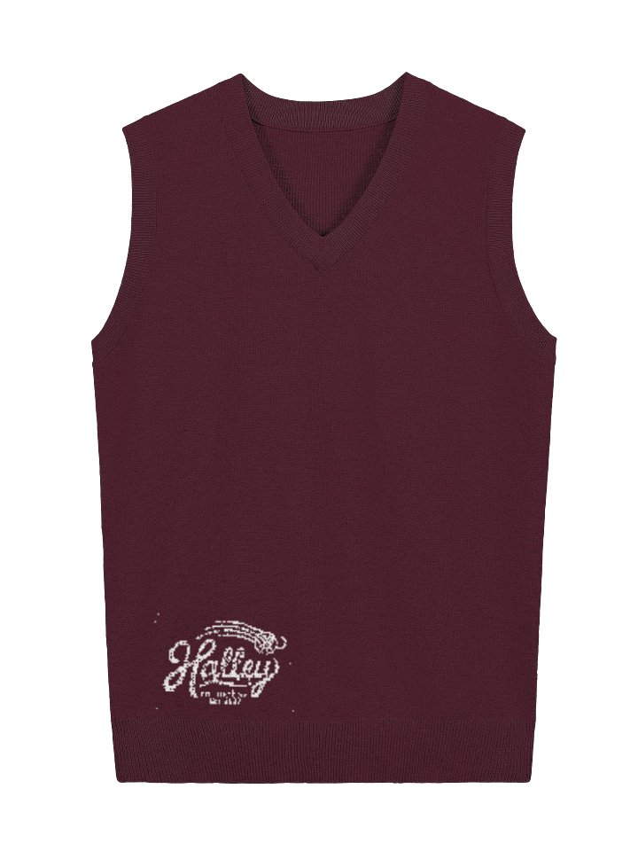 Burgundy Knitted V-Neck Vest product image (2)