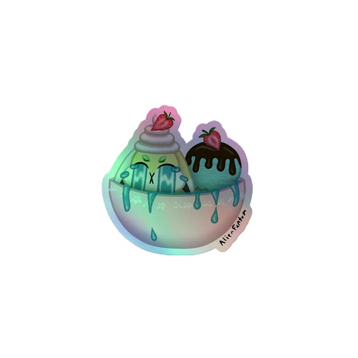 Sad Bun Sunday Holographic Sticker product image (1)