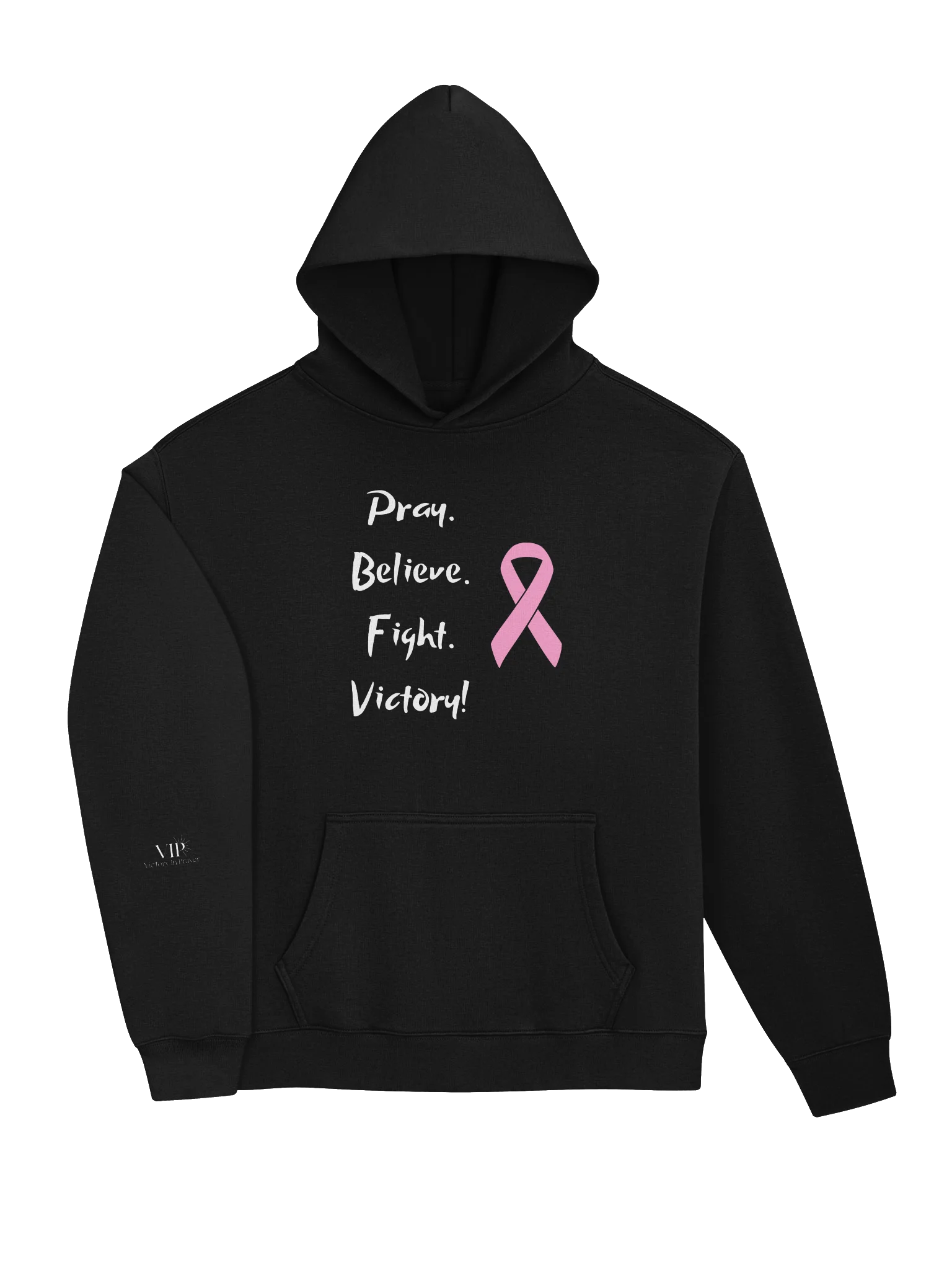 VIP Breast Cancer Awareness "Pray, Believe, Fight, Victory!" Signature Unisex Hoodie product image (3)