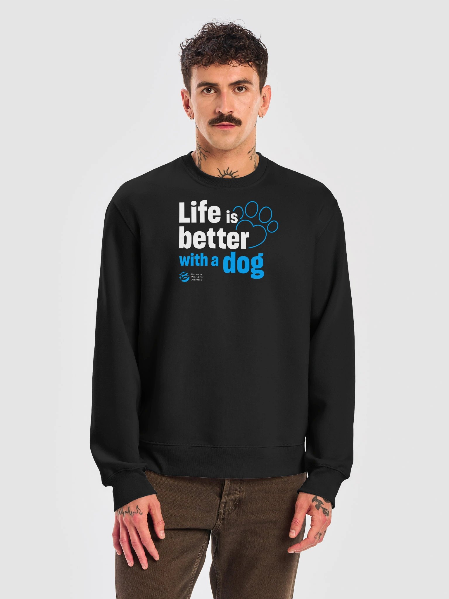 Life is better with a dog - typographic - Sweatshirt product image (5)