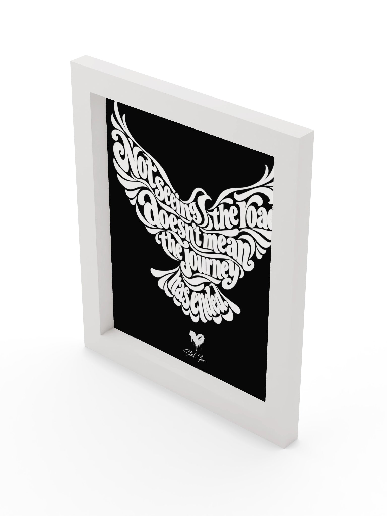 Faith Takes Flight — Eternal Love Wall Art - White on Black product image (3)