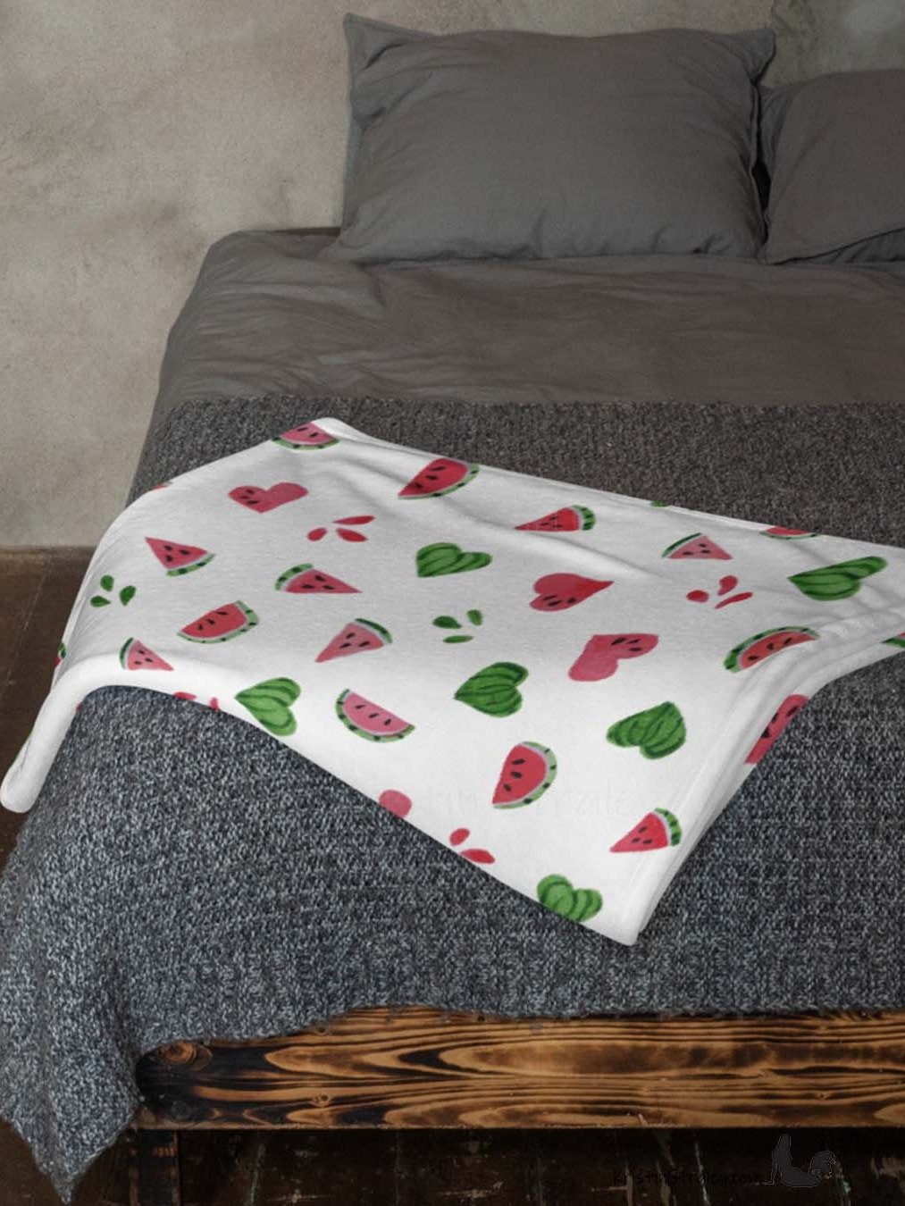 Watermelons and Hearts Fleece Throw Blanket product image (7)