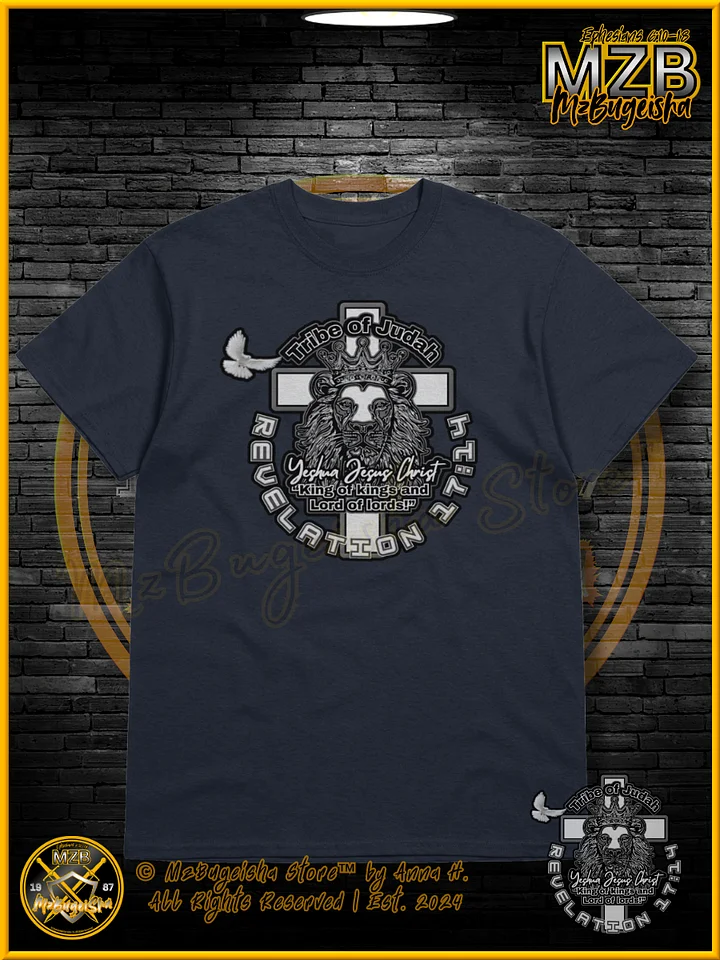 T-Shirt - MzBugeisha™ "Yeshua Jesus Christ King of kings " [V2/navy] Faith Based T-Shirt By Anna H. product image (1)