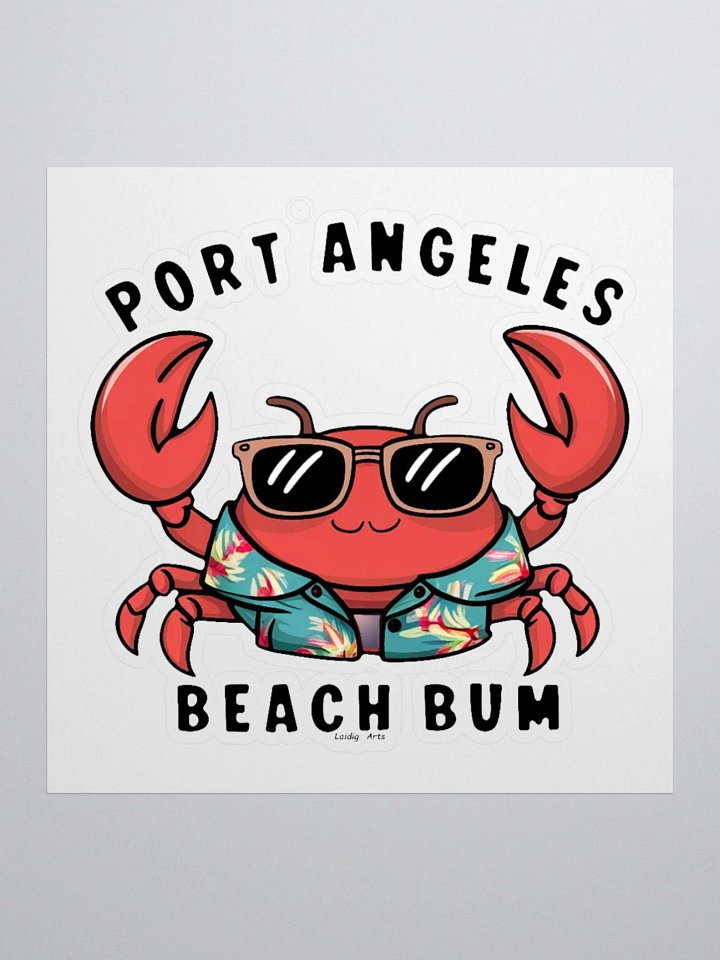 Port Angeles Beach Bum Crabs Sticker product image (1)