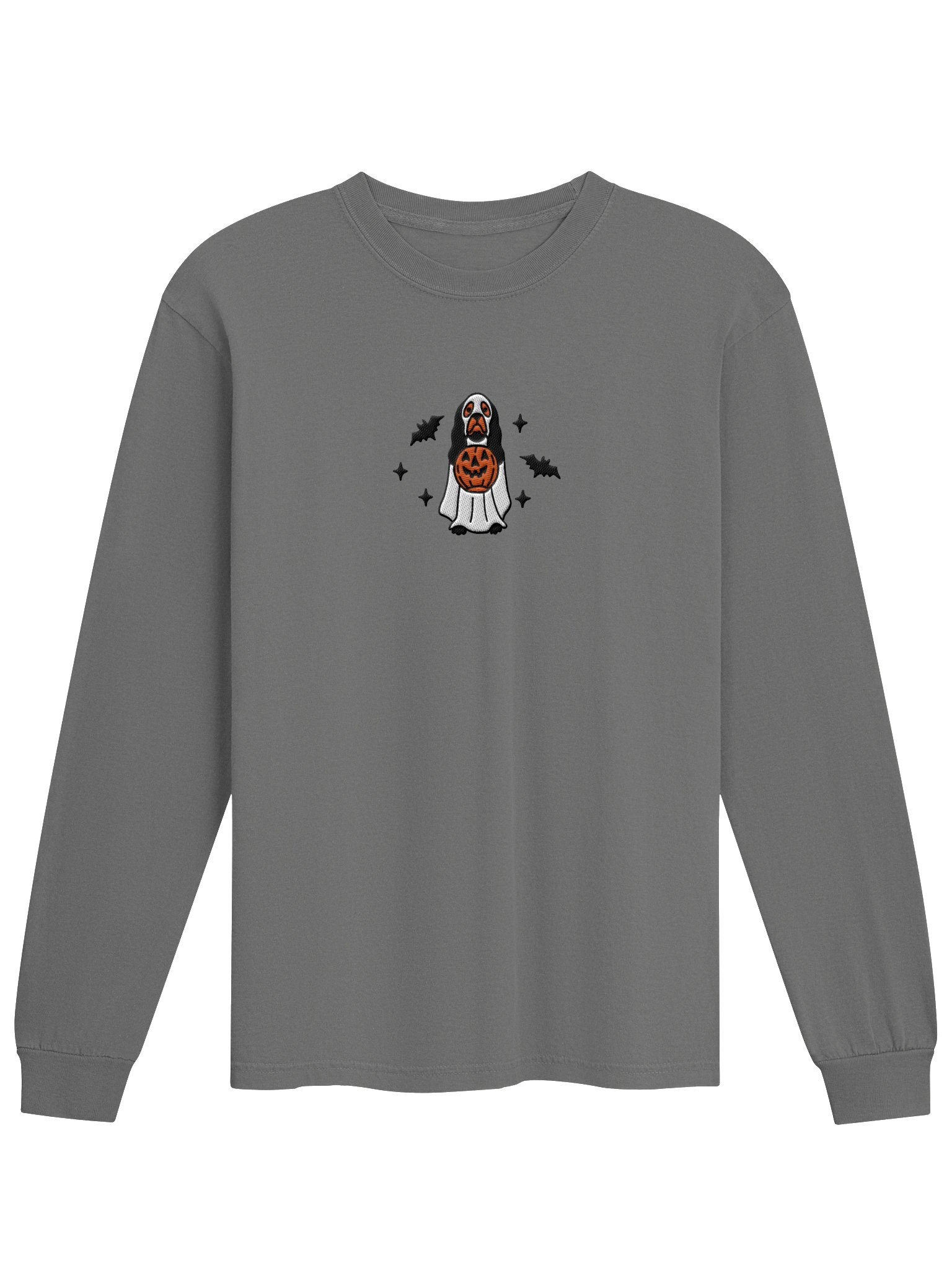 Halloween American Cocker Spaniel(Black & Tan) Embroidered Long-sleeved T-Shirt product image (4)