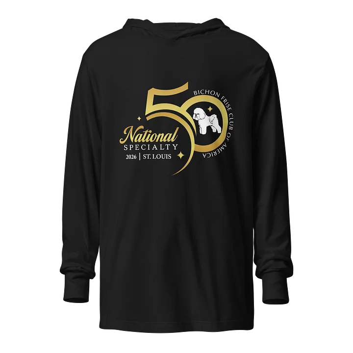 50th National Specialty Long Sleeve Hooded Tee - Large Logo product image (1)