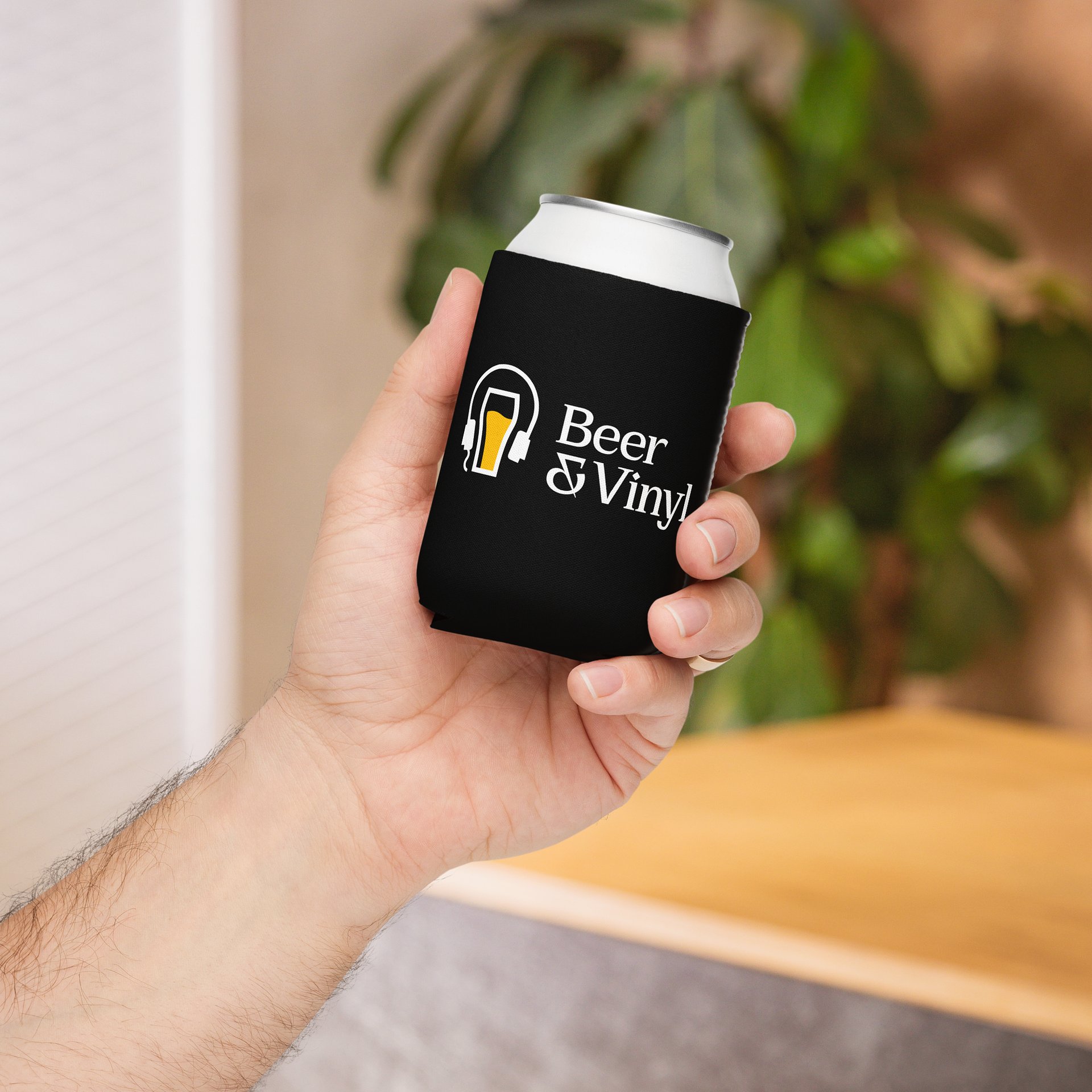 Beer & Vinyl Coozie Black product image (4)