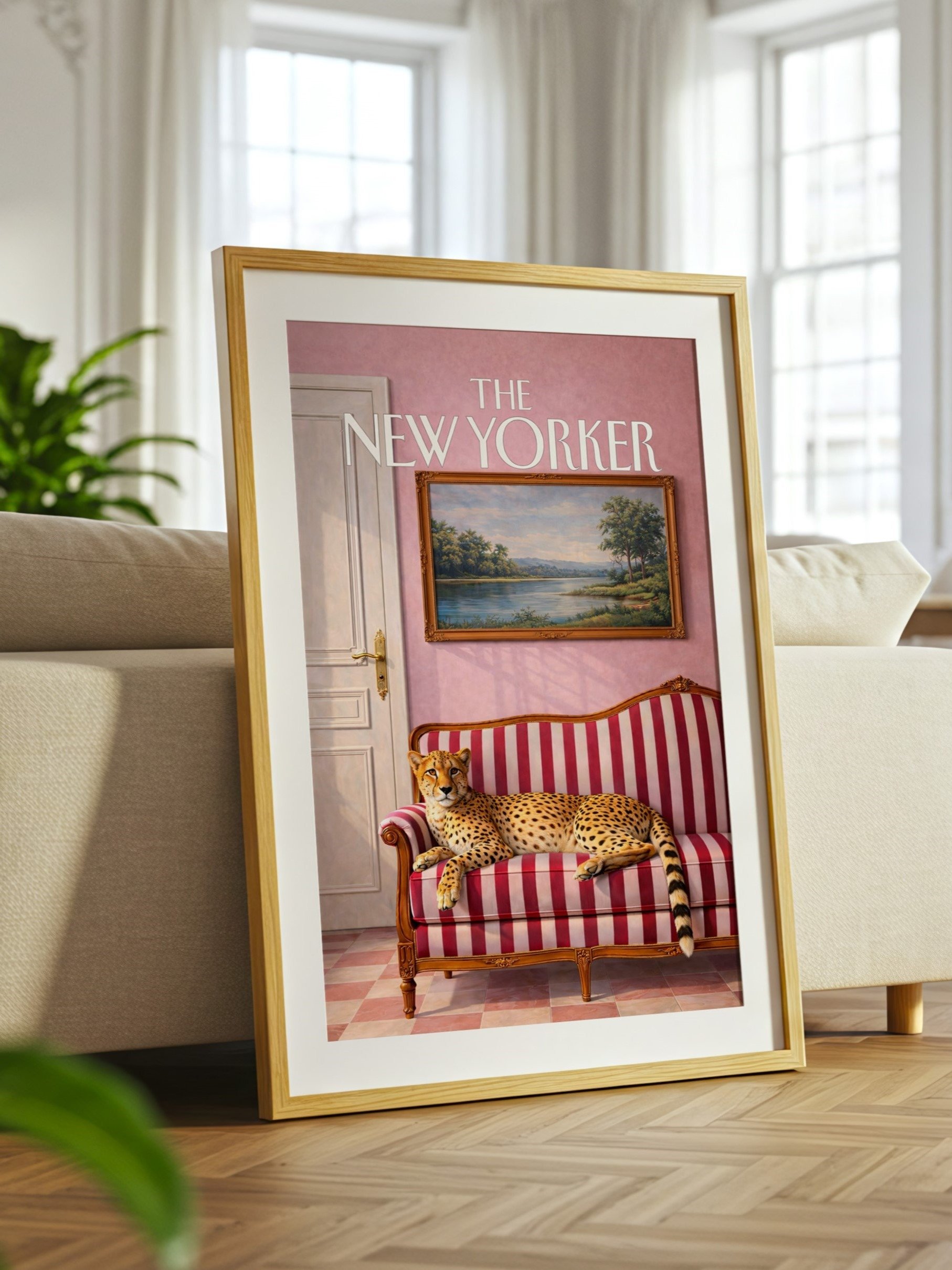 Cheetah on Sofa Wall Art-The New Yorker Style Print product image (2)