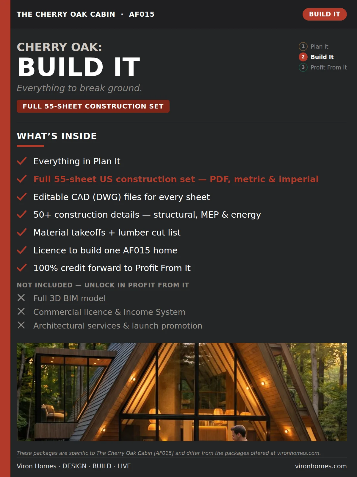 The Cherry Oak Cabin (AF015) – Build It Pack | Full A-Frame Construction Plans + CAD product image (2)
