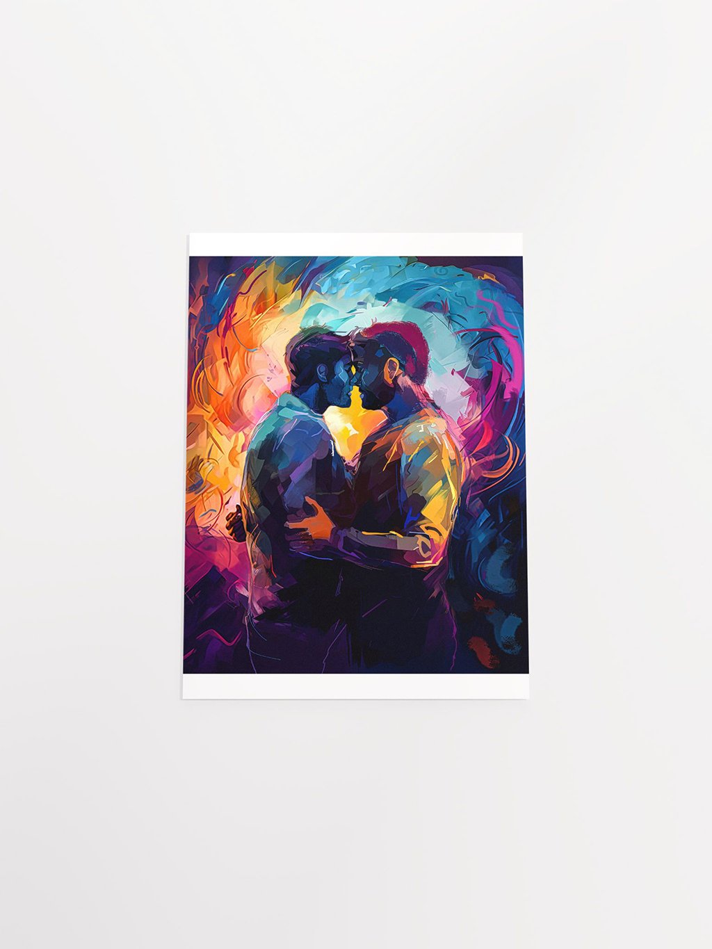 Two Men – Colorful Embrace Gay Studio Art Print product image (4)