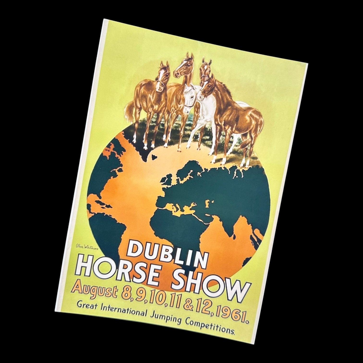 Dublin Horse Show Poster, 1961 Vintage Equestrian Giclee Fine Art Print | 5x7 | The Ribbon Room product image (1)
