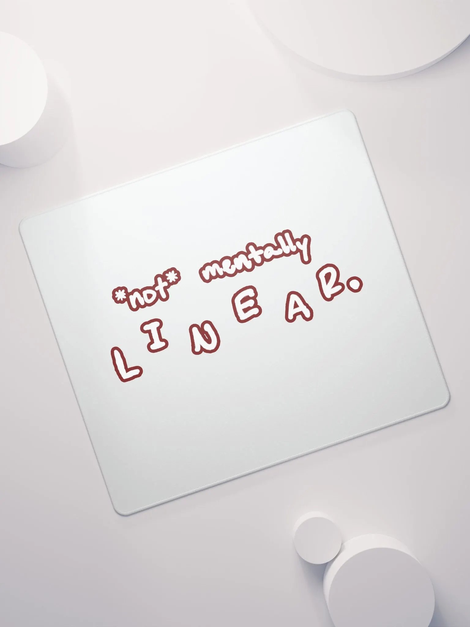 *not* mentally linear (lined design, #6D1616) mouse pad product image (7)