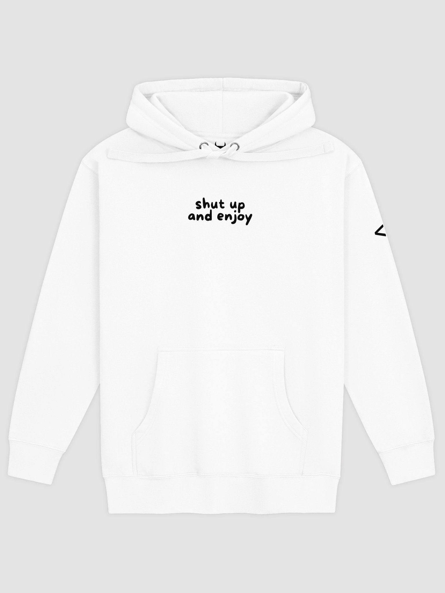 shut up and enjoy WHITE HOODIE product image (2)