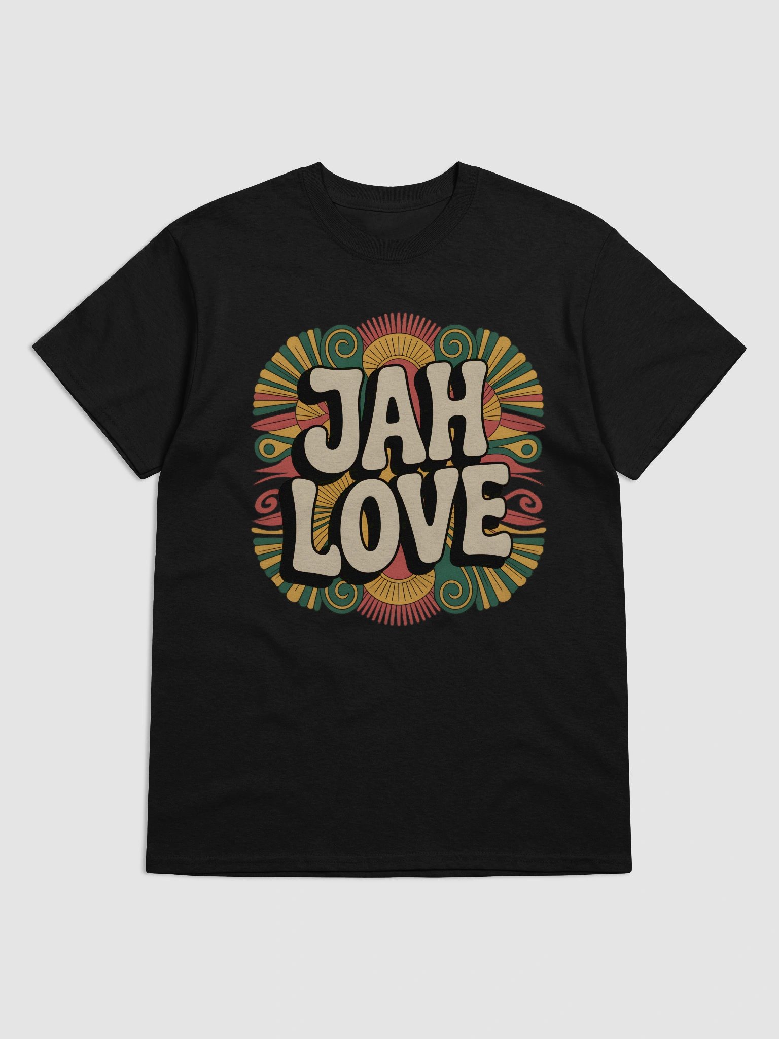 Psychedelic JAH LOVE Retro T-Shirt product image (3)