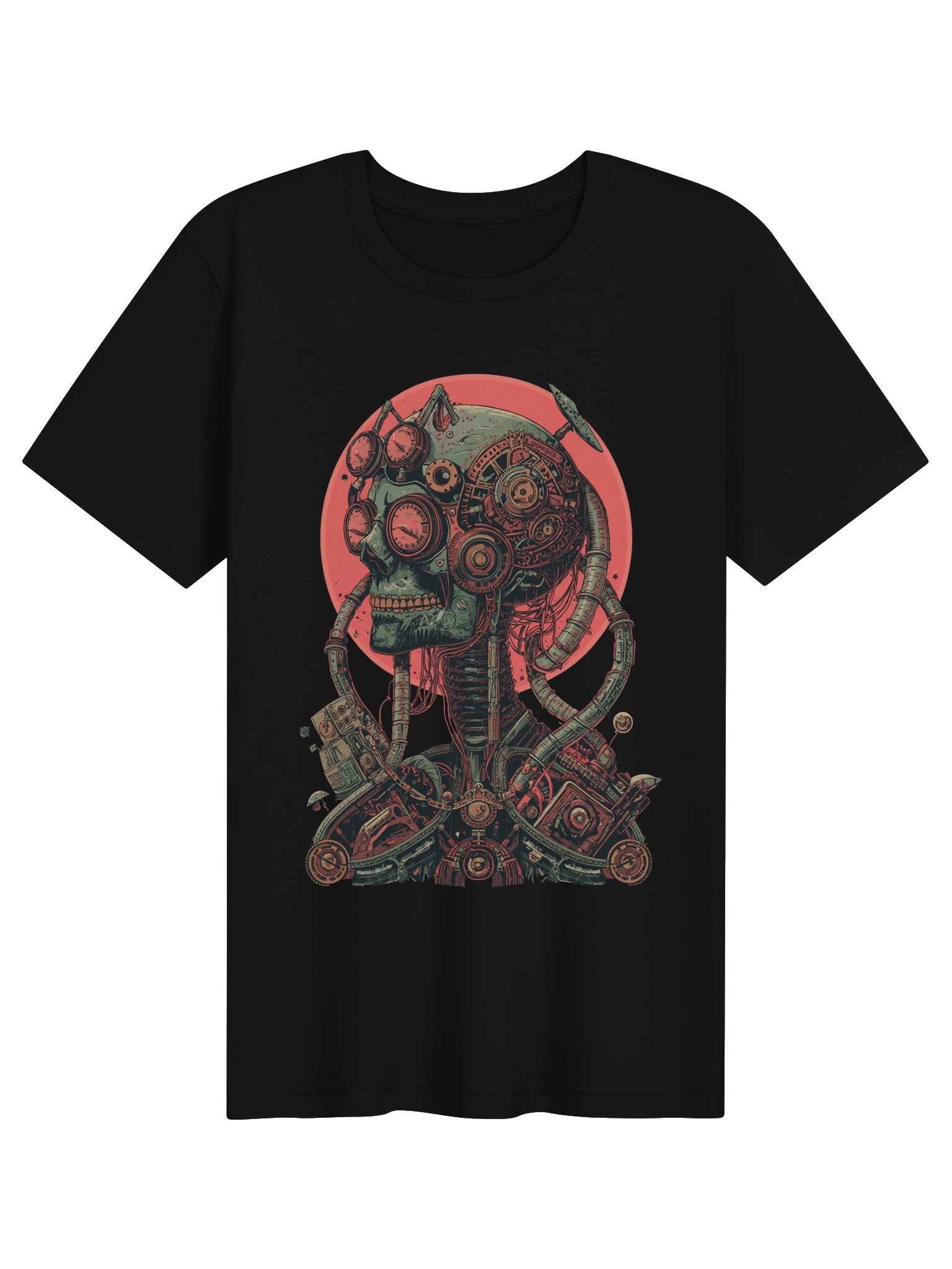 Retro Cyborg Skull Lightweight T-Shirt product image (1)