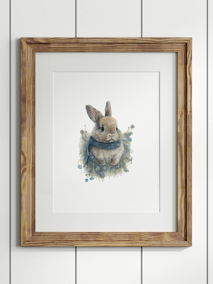 Watercolor Woodland Bunny Print 3 product image (1)