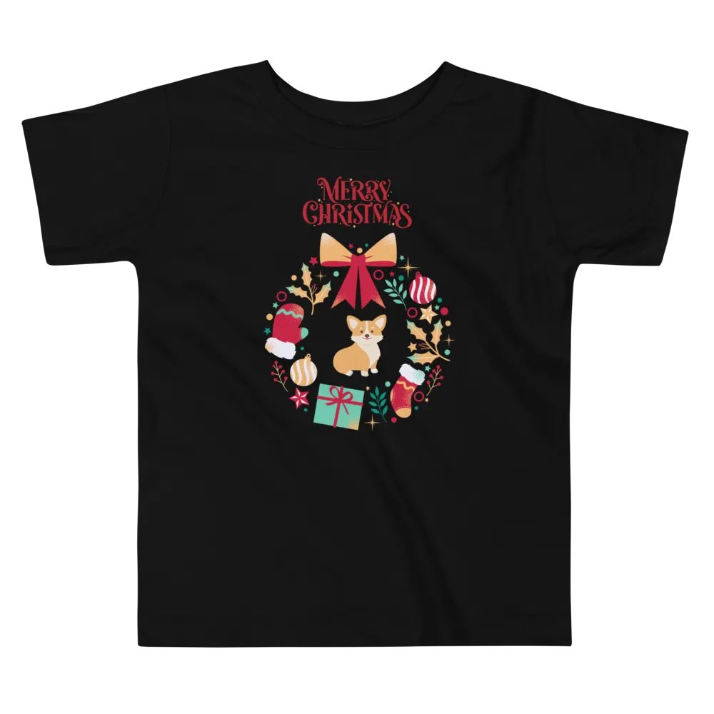 Merry Christmas Corgi Festive Toddler T-Shirt product image (3)