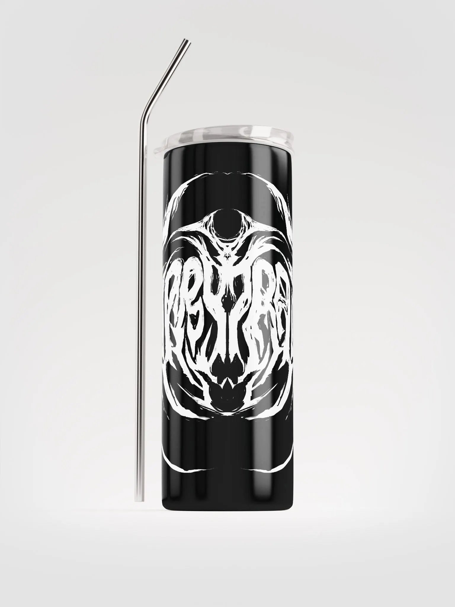 Furry Trash Tumbler - Metal Logo (White on Black) product image (1)