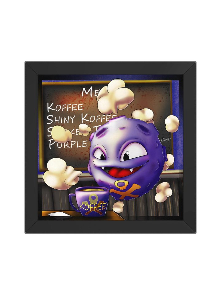 Koffing in Coffee Shop Fanart Framed Poster product image (1)