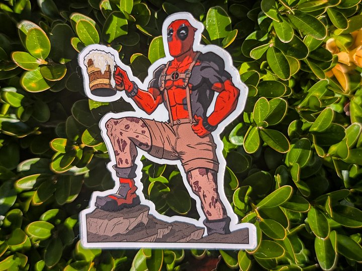 “Lederhosen Pool” | Deadpool Waterproof Vinyl Sticker product image (1)