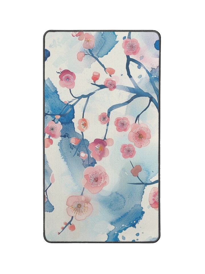 12" x 22" Traditional Japanese Watercolor Desk Mat - Plum Blossom product image (1)