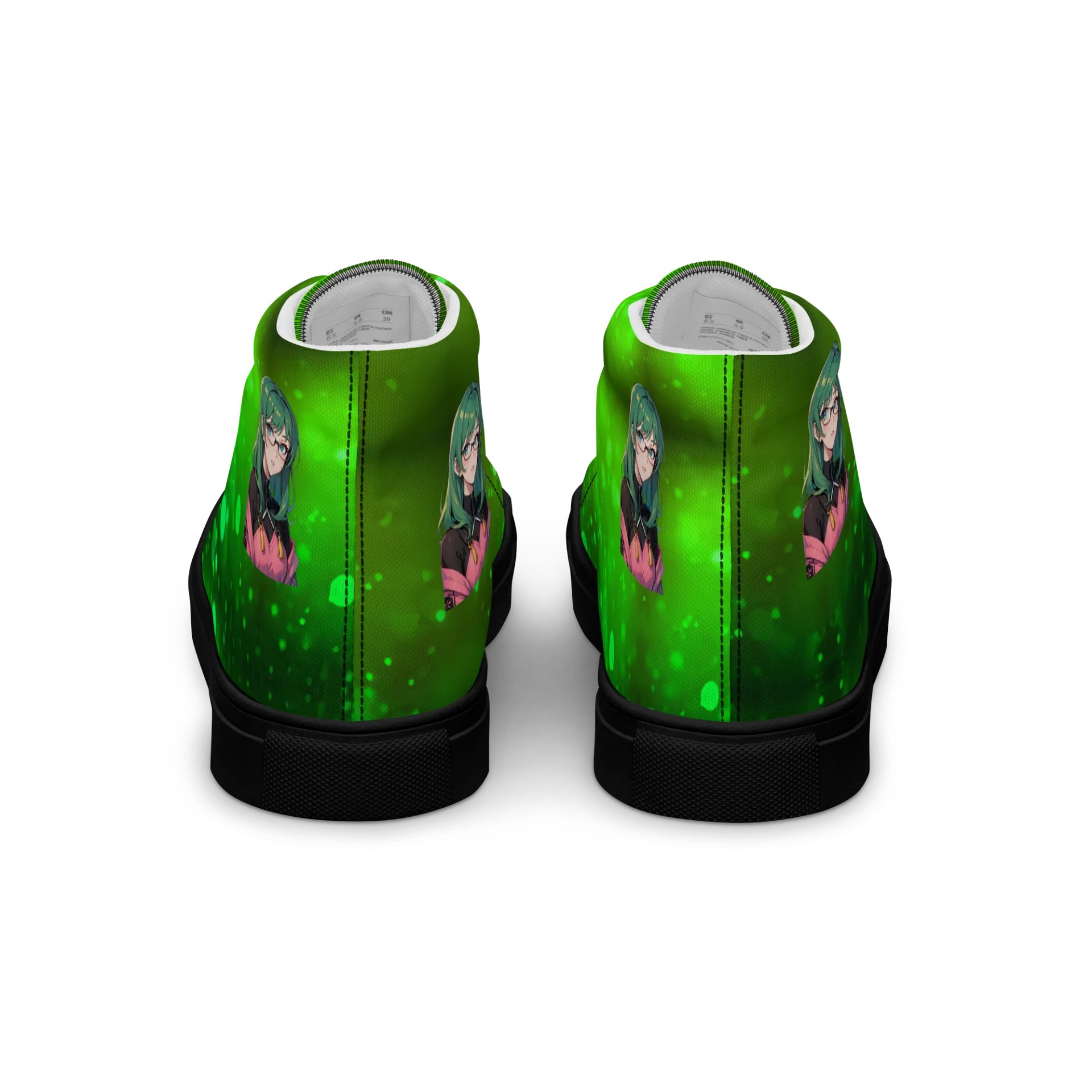 (Green WAIFU) K Women's High Top Canvas Shoes product image (4)
