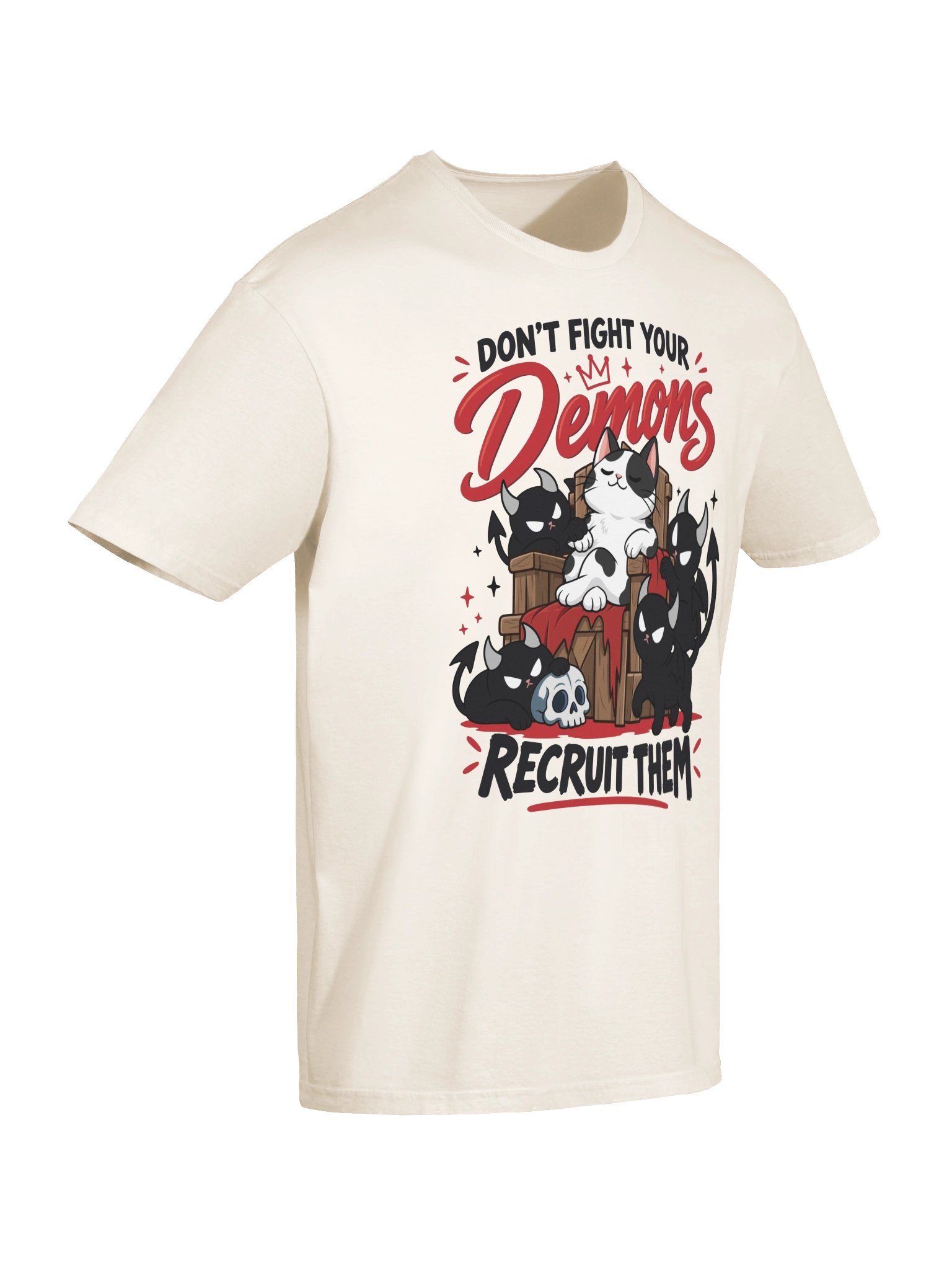 Don't Fight Your Demons, Recruit Them Cow Cat Shirt product image (7)