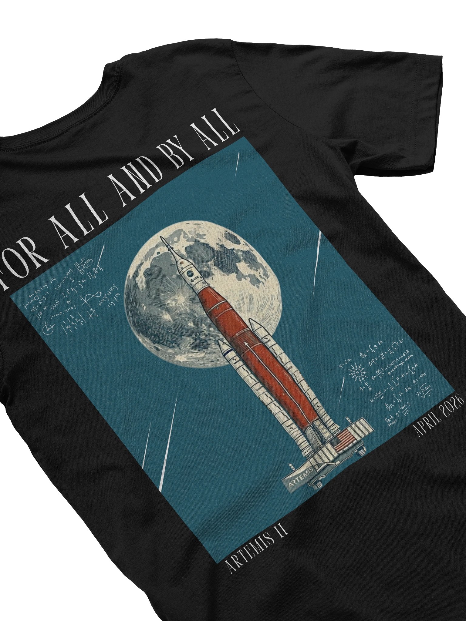 Artemis II - For All and By All Black Shirt product image (1)